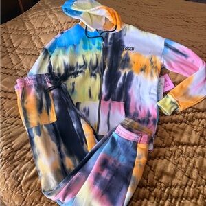 WomenTie-Dye Hoodie and Jogger Set